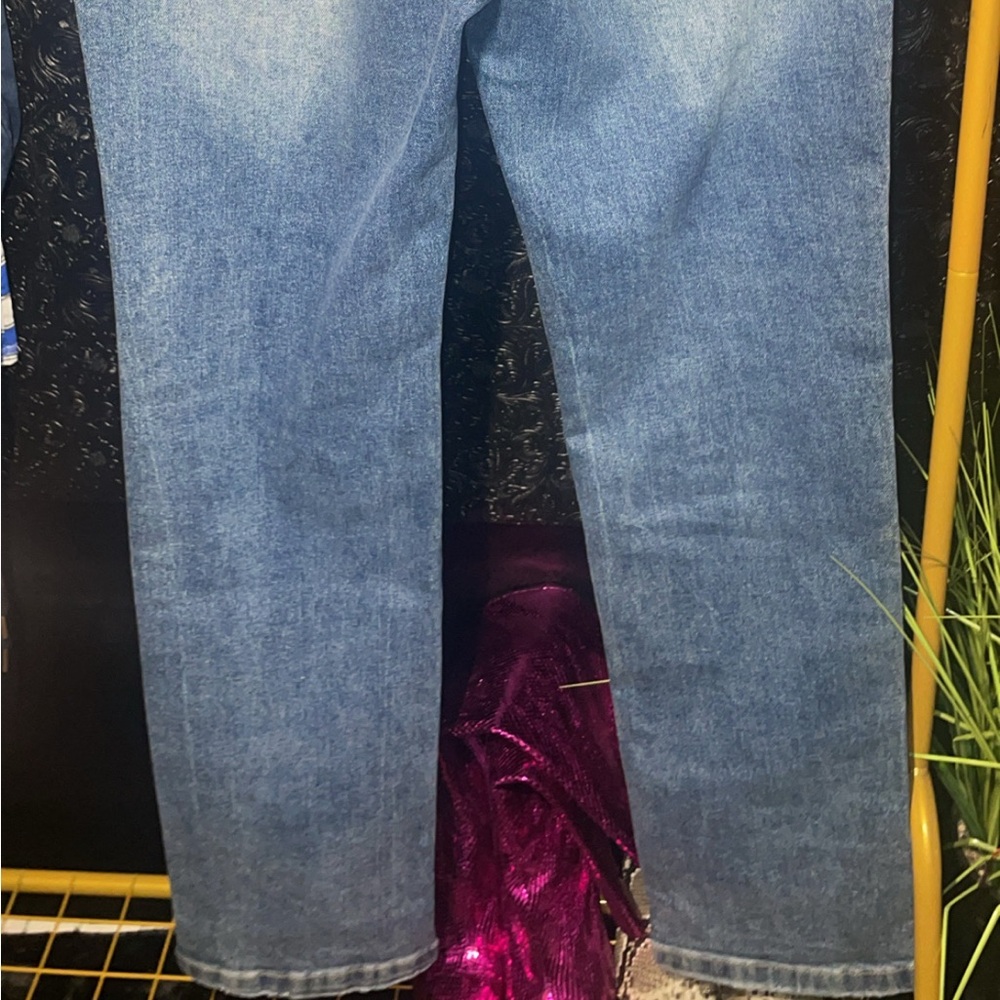Cow Print Jeans with Rhinestone Trim - Picture 6 of 7